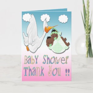 Remerciements Black Boy & Girl Twins Baby shower Carte de remerc