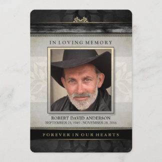 Remerciements Black Gold Contemporary Sympathy Carte de remercie