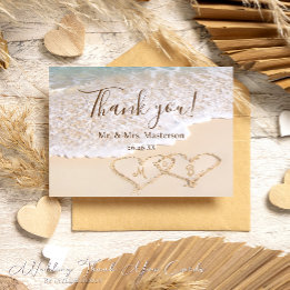 Remerciements Blue Ocean Waves Beach Wedding Carte de remercieme