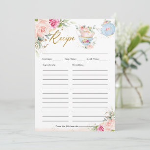 Remerciements Blush Floral High Tea Party Apportez la carte de r