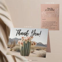 Boho | Cactus à fleurs | Esthétique | Carte de rem