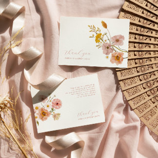 Remerciements Boho Flowers mariage carte de remerciements, Whims