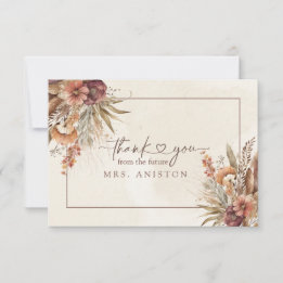 Remerciements Boho pampas herbe douche nuptiale carte de remerci