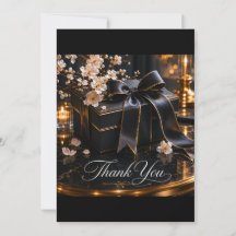 Boîte-cadeau noire Carte de remerciement pour pend
