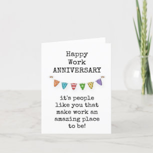 Remerciements Bonne carte d'anniversaire de travail