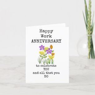 Remerciements Bonne carte d'anniversaire de travail