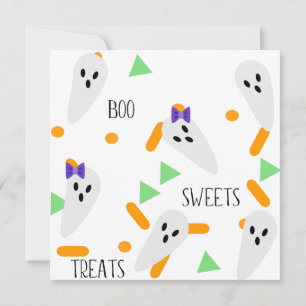 Remerciements Bonne carte de voeux Halloween   Ghost Confetti