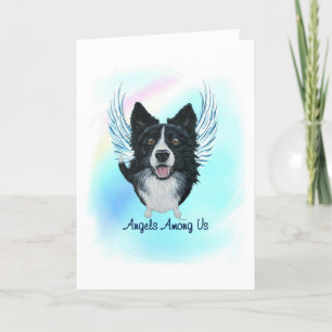 Remerciements Bordure Collie Angel Dog Pet Perte Carte de sympat