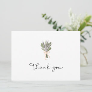 Remerciements Bouquet de Mariée Floral Ruban Rose Carte de Remer