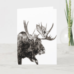 Remerciements Bull Moose dans la carte de voeux de neige