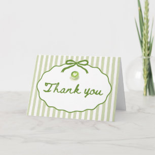 Remerciements Cadre rayé vert sauge Arc Matcha Carte de remercie