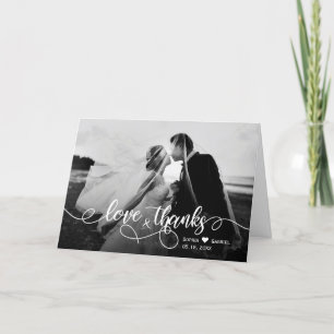 Remerciements Calligraphie Script Mariage photo Carte de remerci