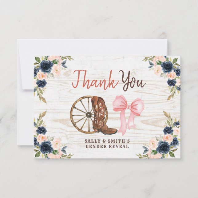 Remerciements Campagne Boots or Bows Genre Reveve Carte de remer (Devant)