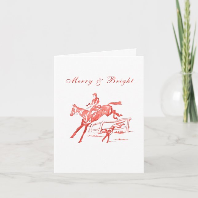 Remerciements Campagne Carte de Noël cheval équestre (Devant)