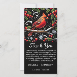 Remerciements Cardinal Funeral Memorial Sympathy Carte de remerc