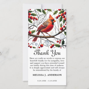Remerciements Cardinal Funeral Memorial Sympathy Carte de remerc