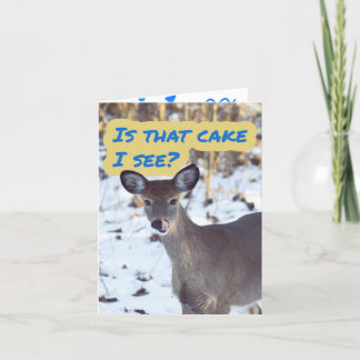 Remerciements Carte Amusante Anniversaire De Cerfs Avec Gâteau A