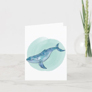 Remerciements Carte blanche à baleine à bosse Carte de remerciem
