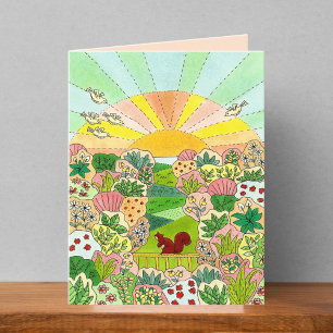 Remerciements Carte blanche de dessin du jardin d'écureuil