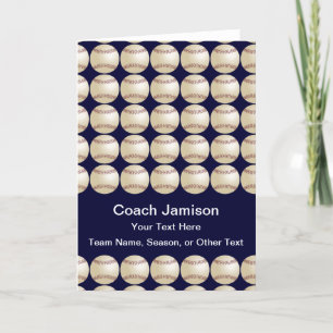 Remerciements Carte bleu foncé de baseball pour entraîneur, vier