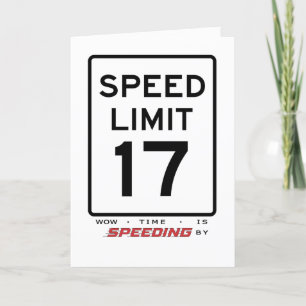 Remerciements Carte d'anniversaire 17e limite de vitesse