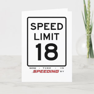Remerciements Carte d'anniversaire 18e limite de vitesse