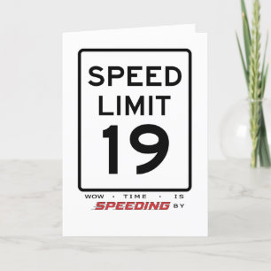 Remerciements Carte d'anniversaire 19e limite de vitesse