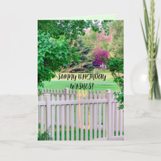 Remerciements Carte d'anniversaire avec jardin de clôture ensole