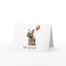 Carte d'anniversaire de Buldog en France - Carte F