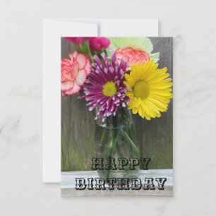 Remerciements Carte d'anniversaire de fleurs