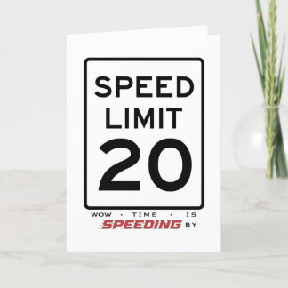 Remerciements Carte d'anniversaire de la limite de vitesse 20e