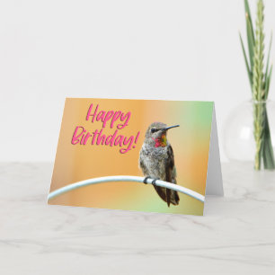 Remerciements Carte d'anniversaire de la photo de colibri rose A