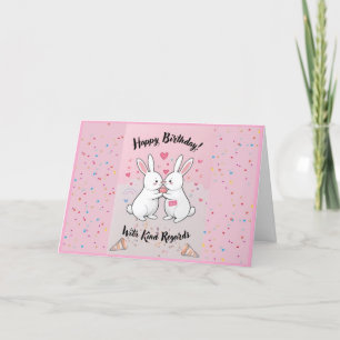 Remerciements Carte d'anniversaire de lapin adorable
