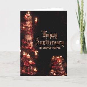 Remerciements Carte d'anniversaire de mariage gothique - Ajoutez