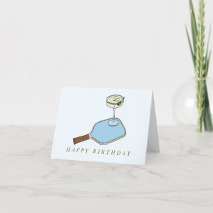 Remerciements carte d'anniversaire de pickleball et martinis