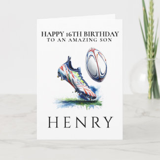 Remerciements Carte d'anniversaire de rugby personnalisée