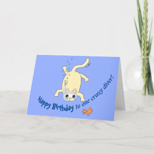 Remerciements Carte d'anniversaire de Scuba Cat Diver