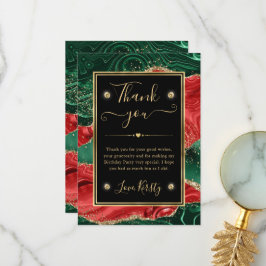 Remerciements Carte d'anniversaire en marbre de Noël Agate et pa