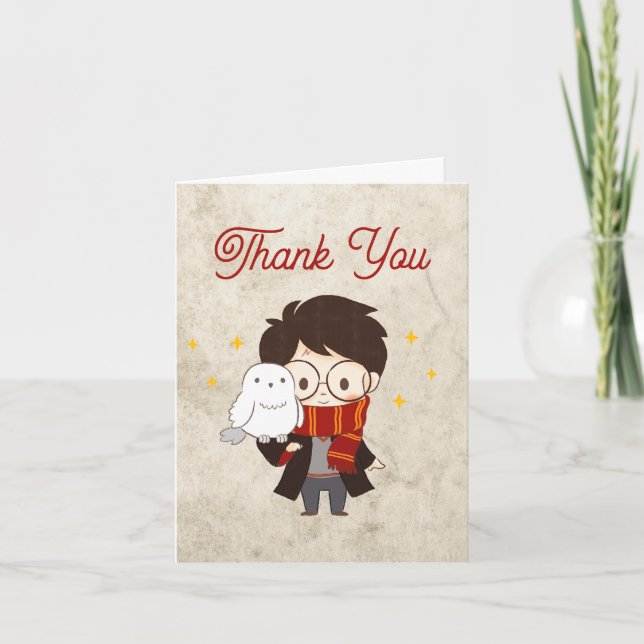 Remerciements Carte d'anniversaire magique de personnage HARRY P (Devant)