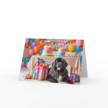 Carte d'anniversaire pour chien de Terre-Neuve