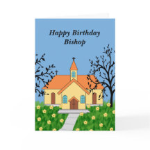 Carte d'anniversaire pour l'église illustrée de l'