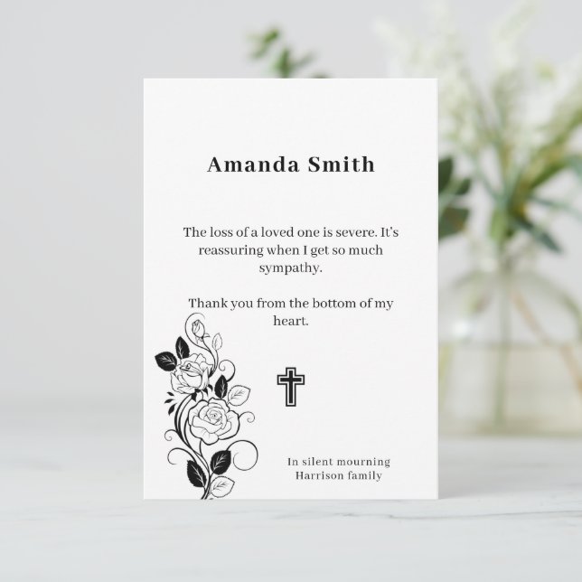 Remerciements Carte de bienfaisance commémorative (Debout devant)