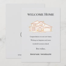 Carte de bienvenue à domicile Elegant  Or