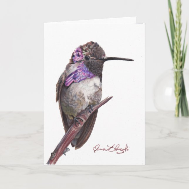 Remerciements Carte de billet Colibri (Devant)