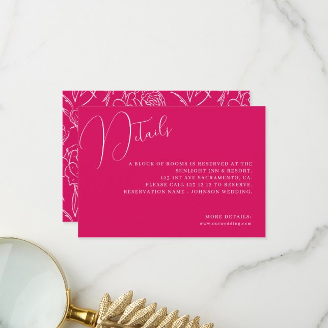 Remerciements Carte de boîtier Mariage Peony Elegance (Devant/Arrière en situation)