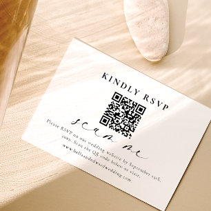 Remerciements Carte de boîtier minimaliste RSVP QR Code Mariage