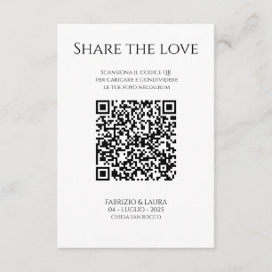Remerciements Carte de code QR de mariage - Partagez l'amour