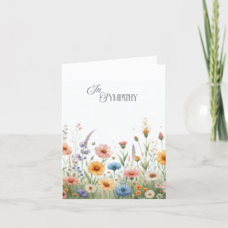 Remerciements Carte de condoléances florale aquarelle