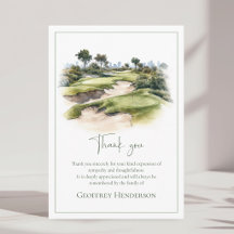 Carte de condoléances pour funérailles de golf à l