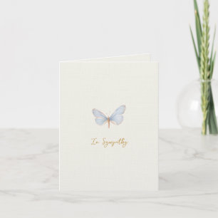 Remerciements Carte de condoléances simple papillon bleu aquarel